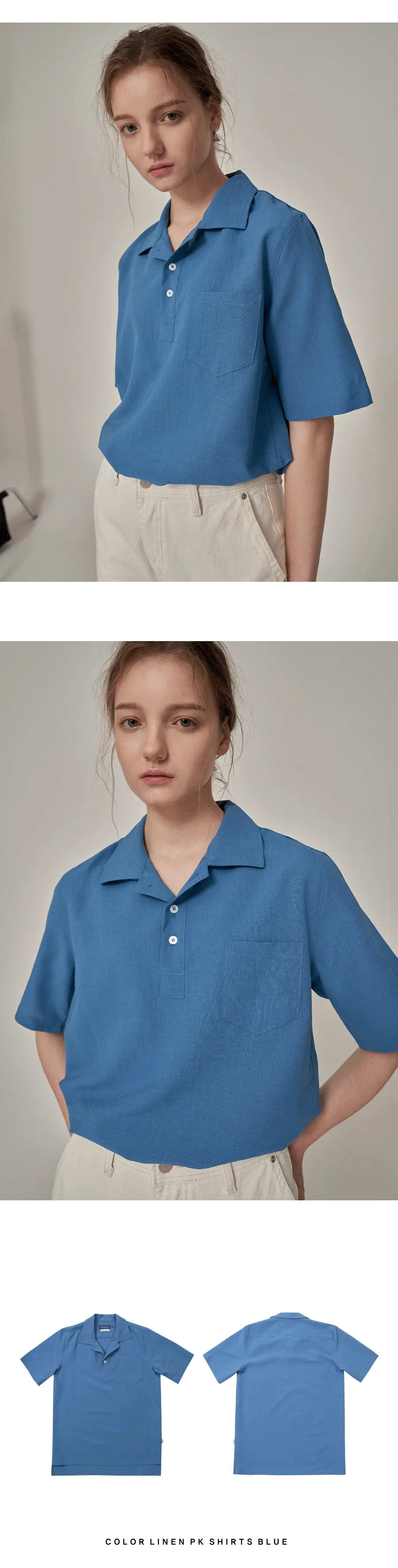 ボタンカラーポケットシャツ(ブルー) | 詳細画像9