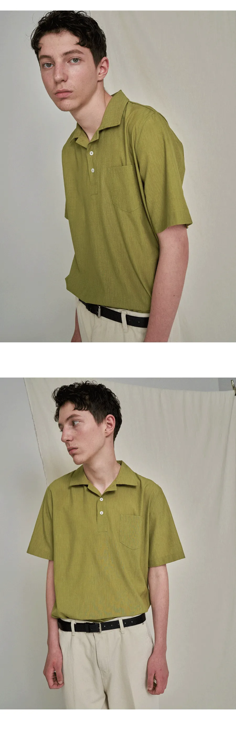 ボタンカラーポケットシャツ(イエローグリーン) | 詳細画像3