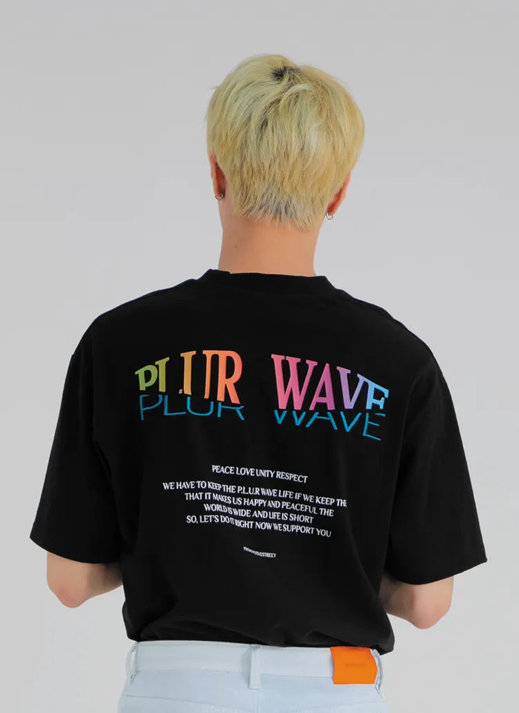 PLUR WAVE半袖Tシャツ(ブラック) | 詳細画像1