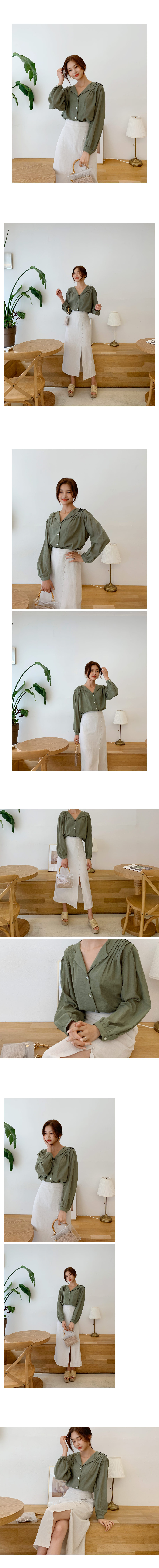 くるみボタンスリットスカート・全2色 | DHOLIC | 詳細画像3
