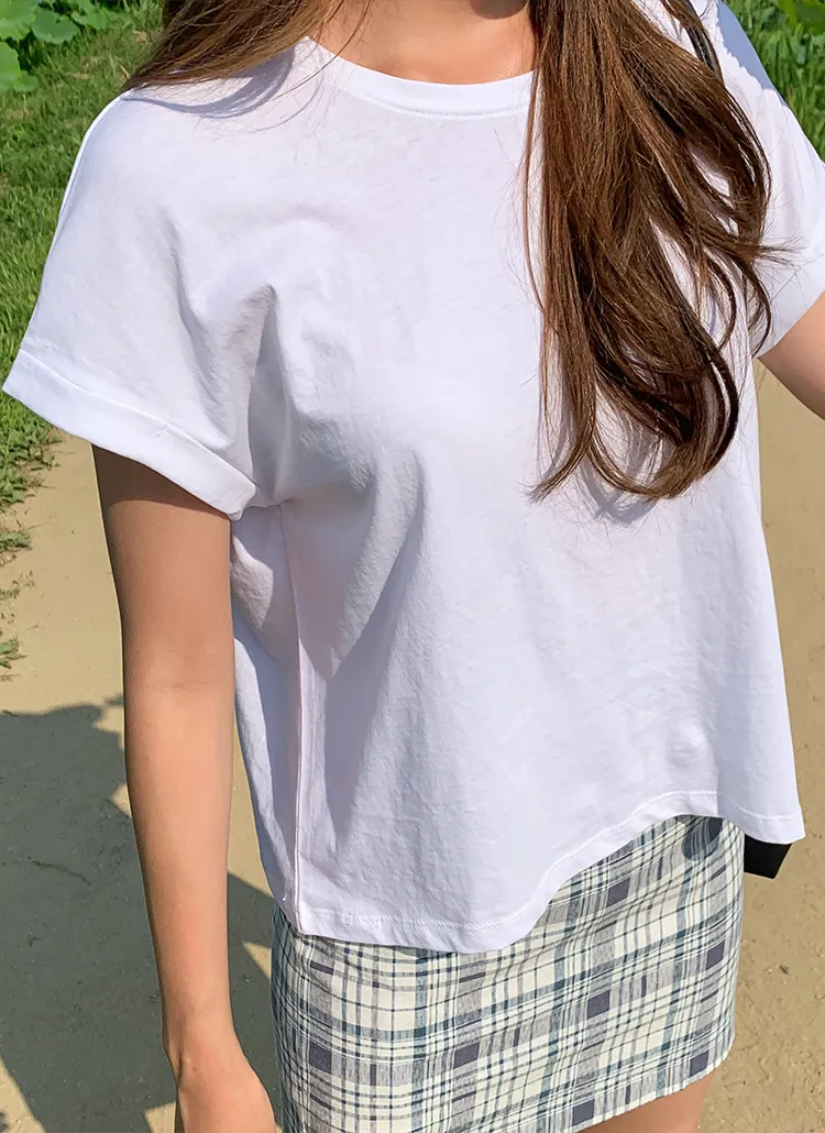 ロールヘム半袖Tシャツ | cherrykoko | 詳細画像1