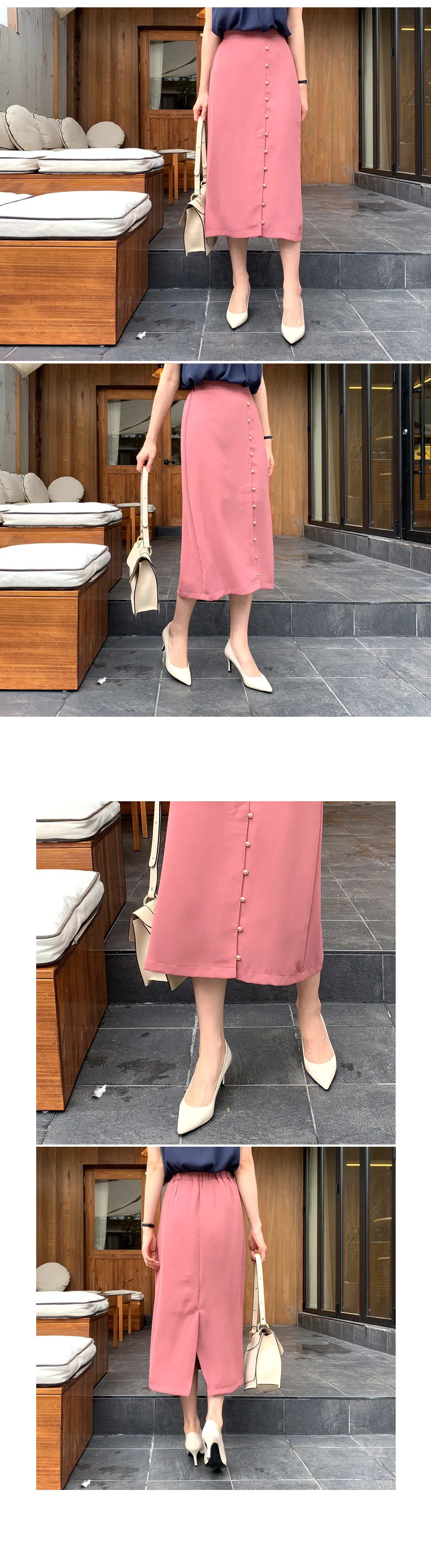 ゴールドボタンスカート・全2色 | DHOLIC PLUS | 詳細画像2