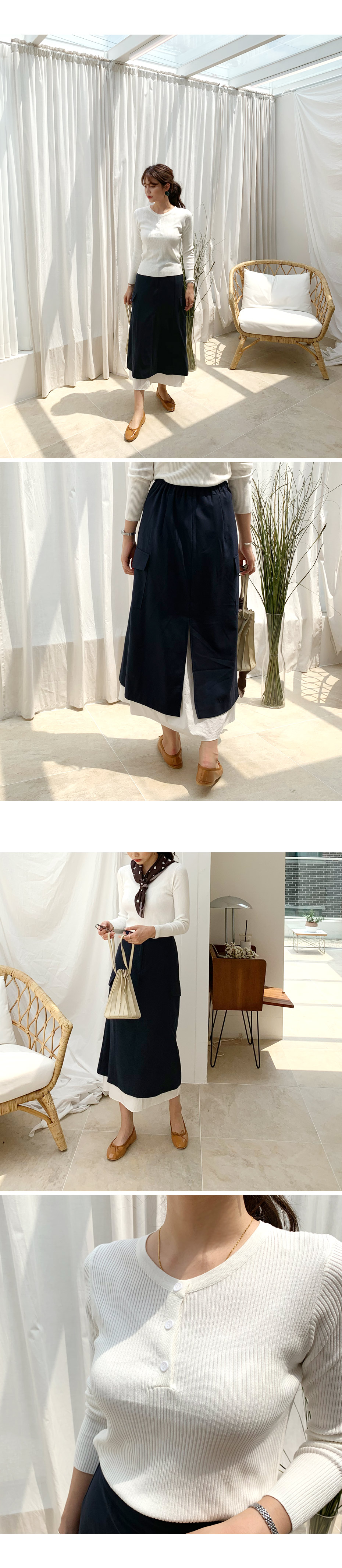 配色ヘムポケットスカート・全2色 | DHOLIC PLUS | 詳細画像9