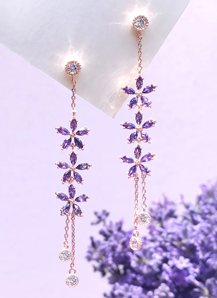 2TYPEラベンダードロップピアス | wingbling | 詳細画像1