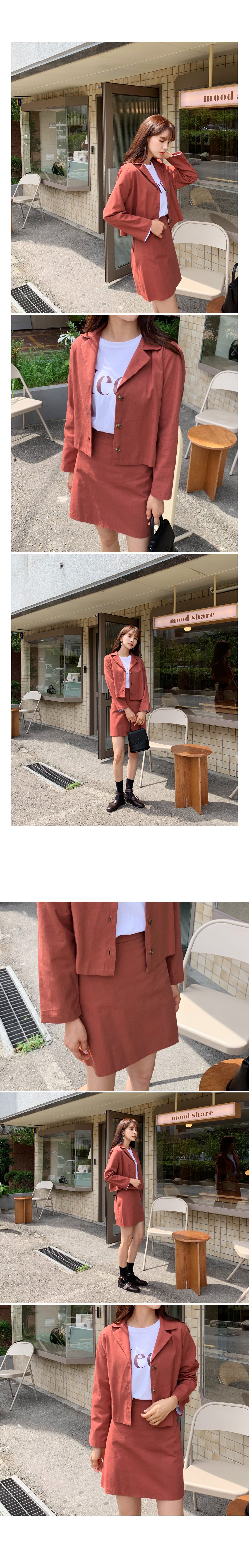 コットン開襟ジャケット&ミニスカートSET・全3色 | DHOLIC | 詳細画像3