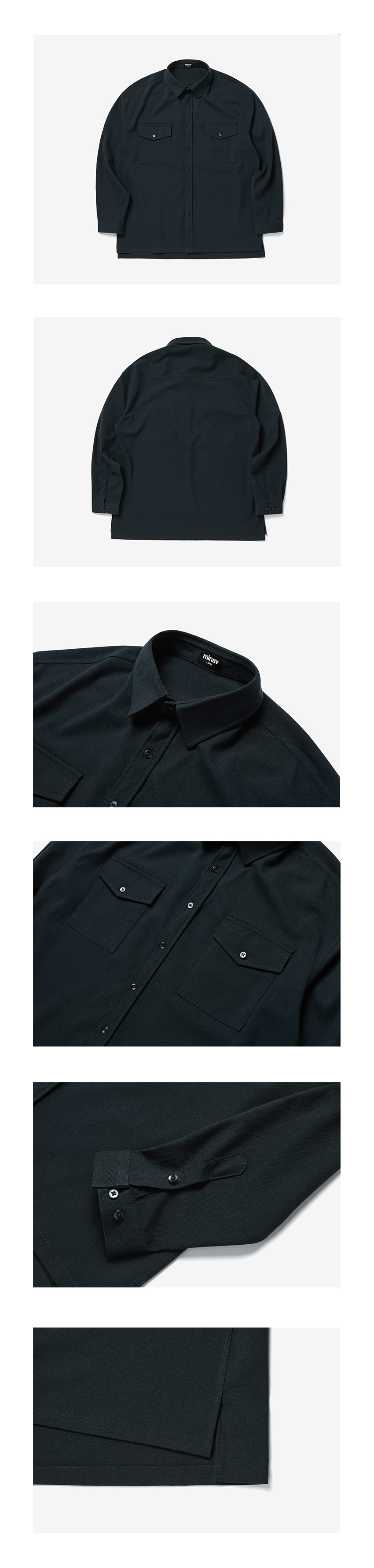 ダブルボタンポケットシャツ(ダークグリーン) | 詳細画像4