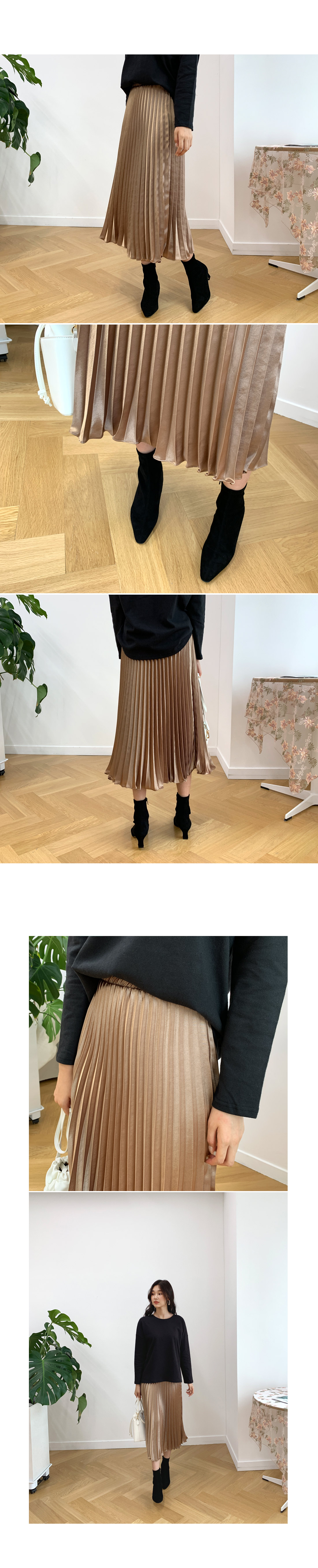 グロッシープリーツスカート・全4色 | DHOLIC | 詳細画像2