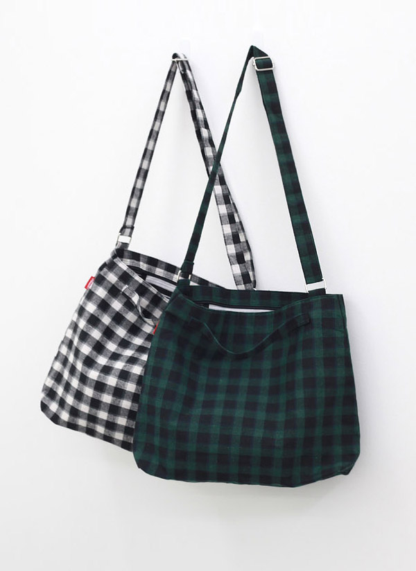 チェック柄ショルダースクエアエコバッグカバン春夏秋冬 バッグ ショルダー Whosbag フーズバッグ ファッション総合通販 Dholic