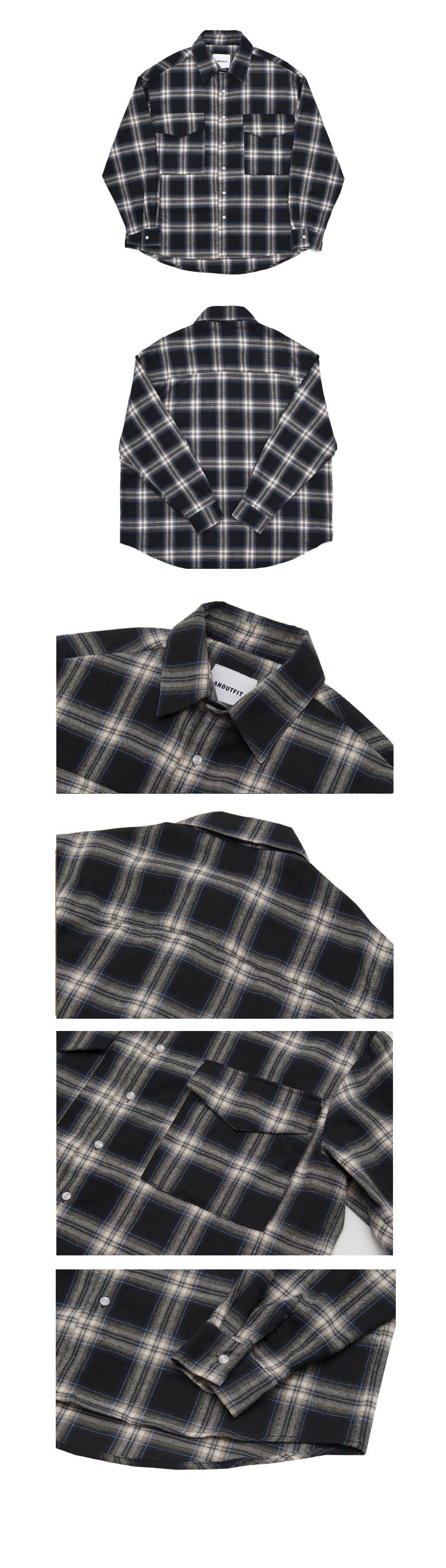 2ポケットチェックシャツ(ブラック) | 詳細画像4