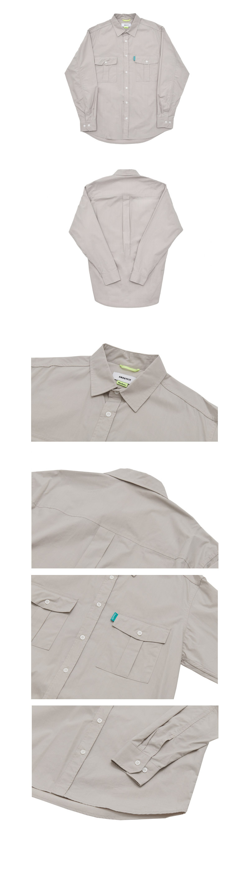 2フラップポケットシャツ(グレー) | 詳細画像9