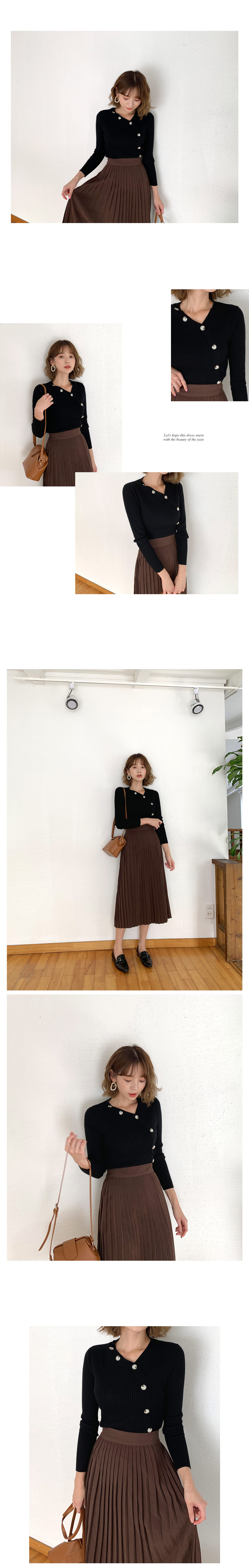 ダイアゴナルボタンニット・全2色 | DHOLIC | 詳細画像5