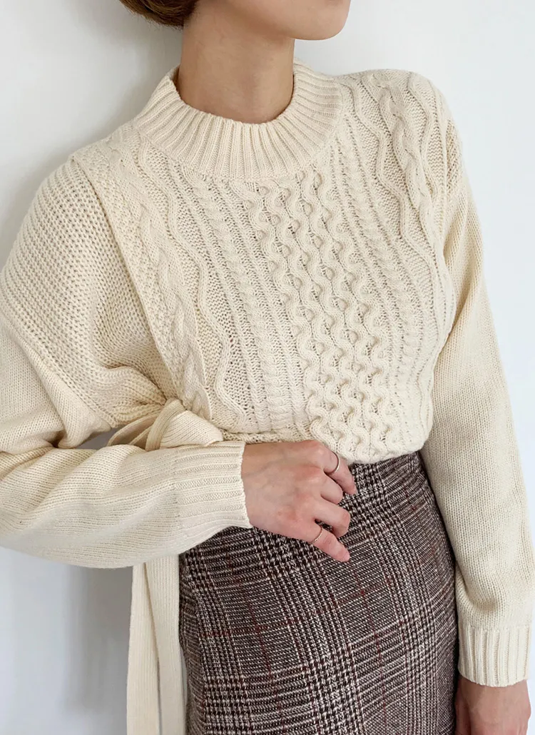 サイドリボンツイストニット・全3色 | DHOLIC | 詳細画像1