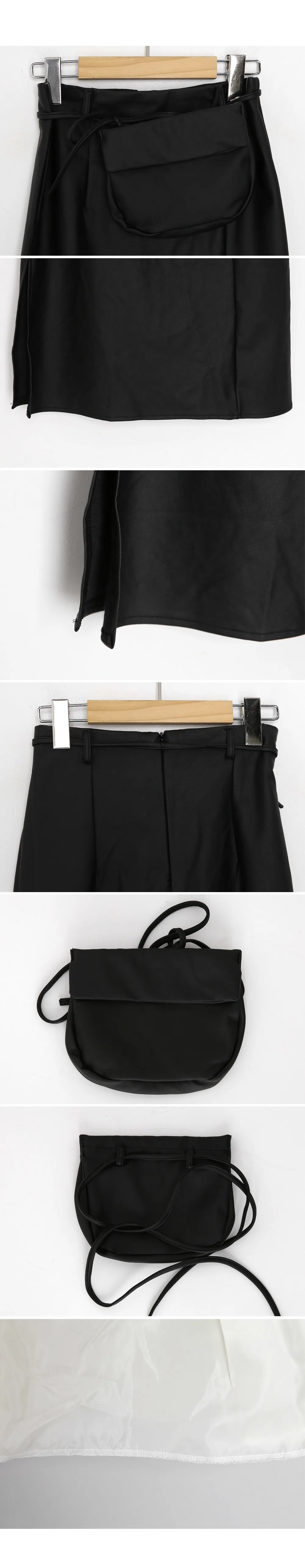 ウエストポーチ付レザー調スカート・全2色 | DHOLIC | 詳細画像6