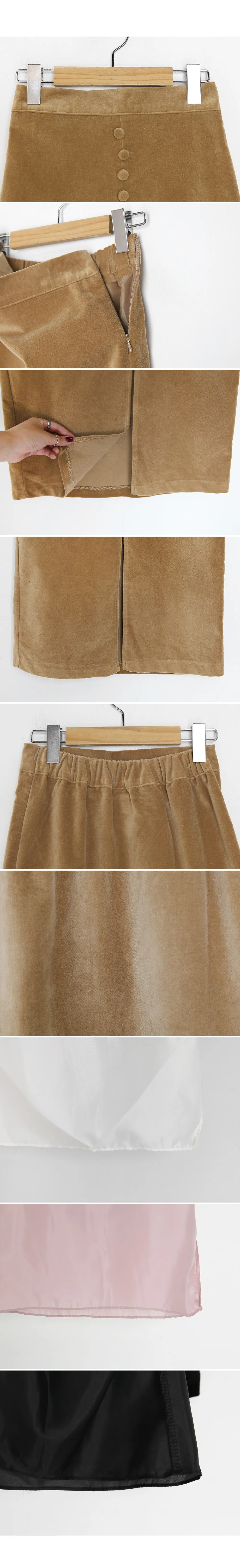 くるみボタンスリットスカート・全4色 | DHOLIC | 詳細画像8