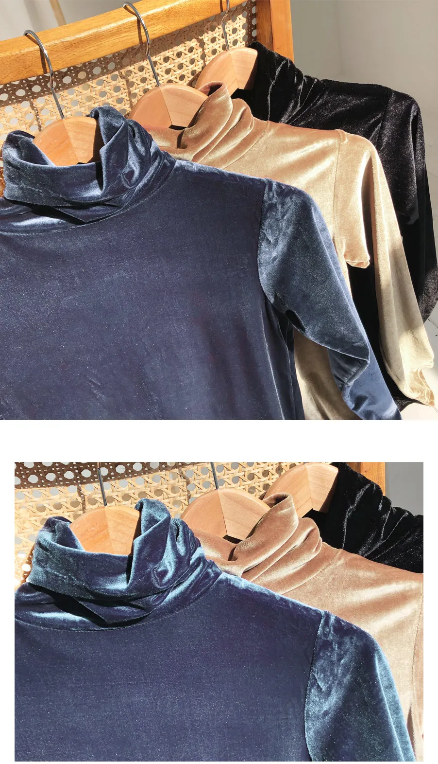 タートルネックベロアTシャツ・全3色 | DHOLIC PLUS | 詳細画像4
