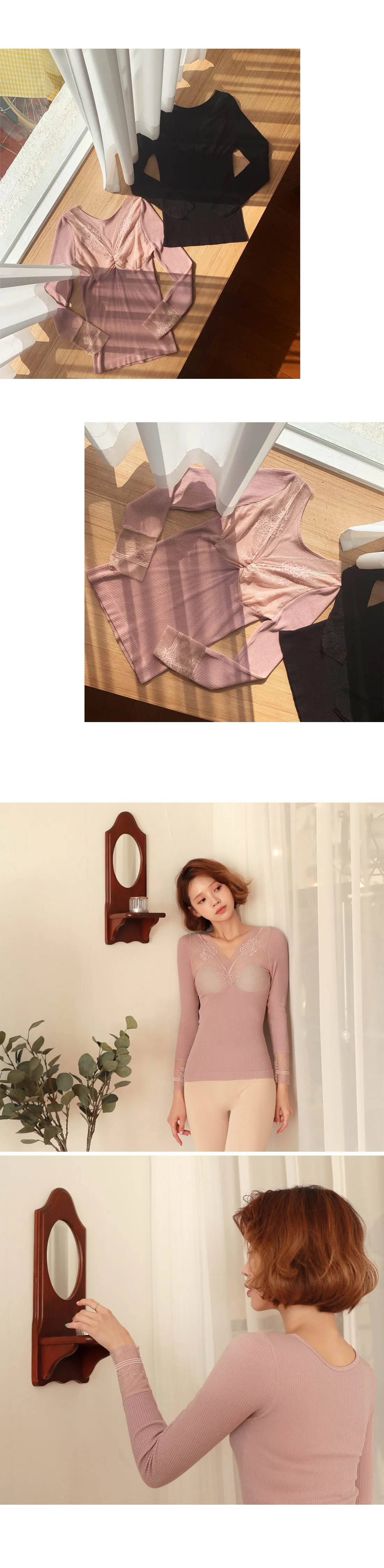 シアーレースインナーTシャツ・全2色 | DHOLIC | 詳細画像7