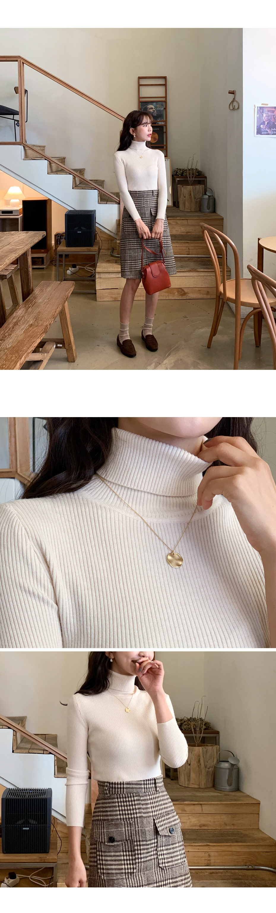 よっこ　6A ミシェル　スカートとニット 可愛いニット+チェック ミドルスカート 1095 | 可愛い服量産型服
