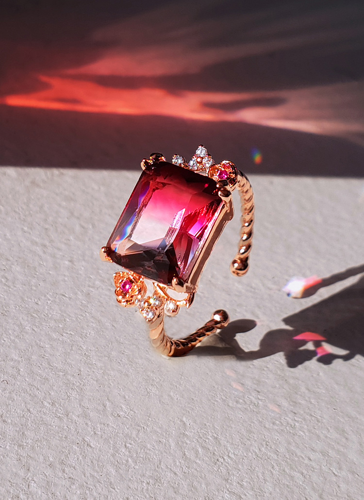 ローズクリスタルリングダイヤ風花バラ薔薇キュービックキラキラ春夏秋冬 アクセサリー リング Wingbling ウィンブリング ファッション総合通販 Dholic