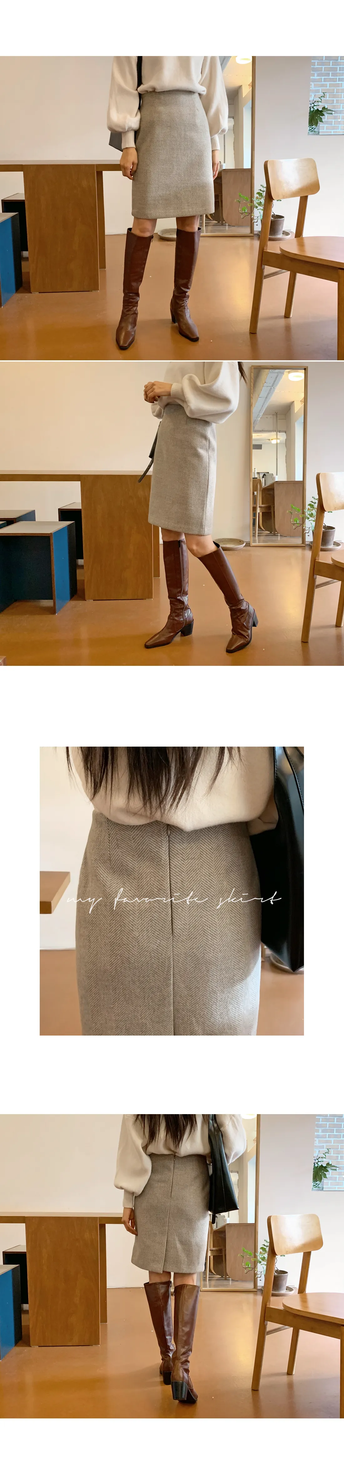 ヘリンボーンミディスカート・全2色 | DHOLIC | 詳細画像2