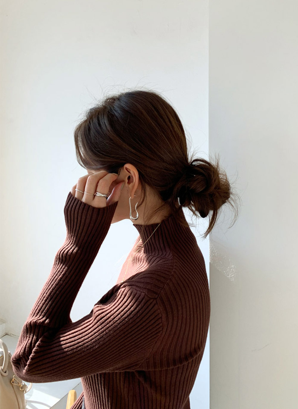 リリノ ハーフネックリブニット | レディースファッション通販 - DHOLIC