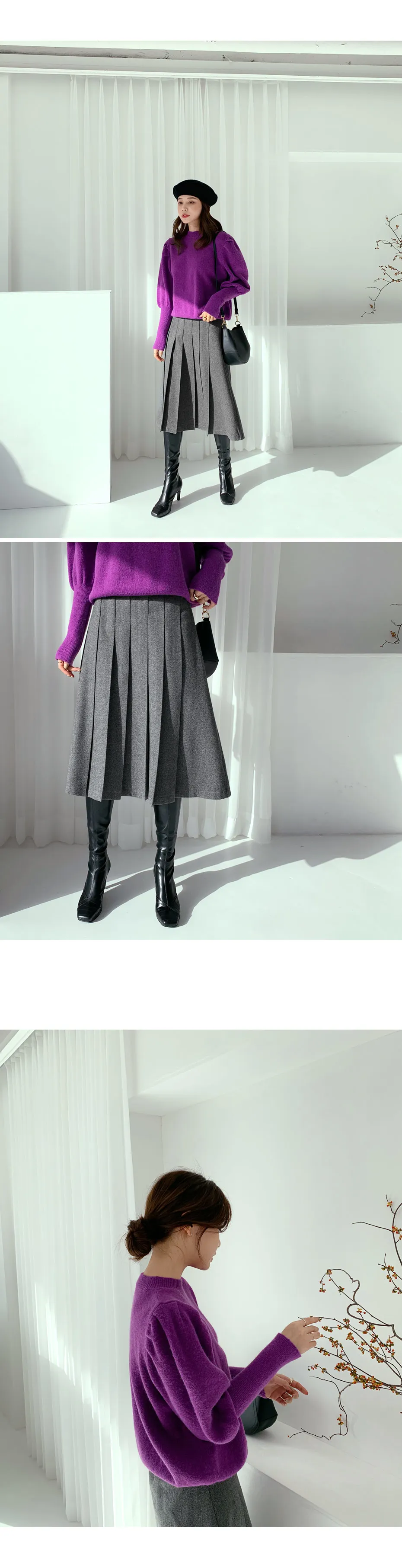 プリーツAラインスカート・全3色 | DHOLIC PLUS | 詳細画像2