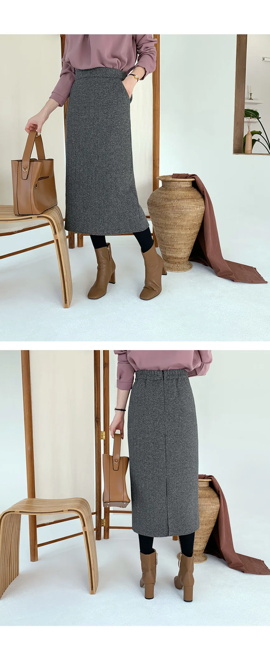 ヘリンボーンHラインスカート・全2色 | DHOLIC PLUS | 詳細画像2
