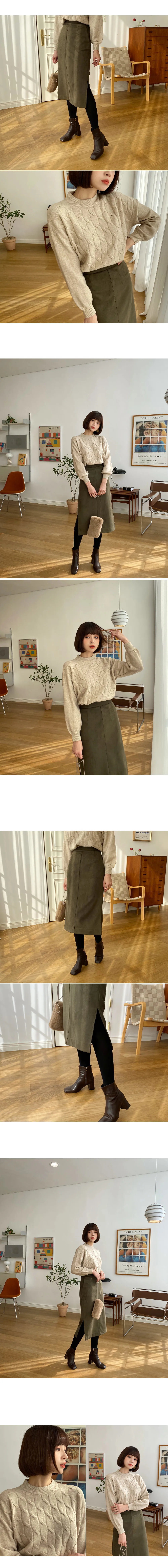 スエード調ロングスカート・全3色 | DHOLIC | 詳細画像2