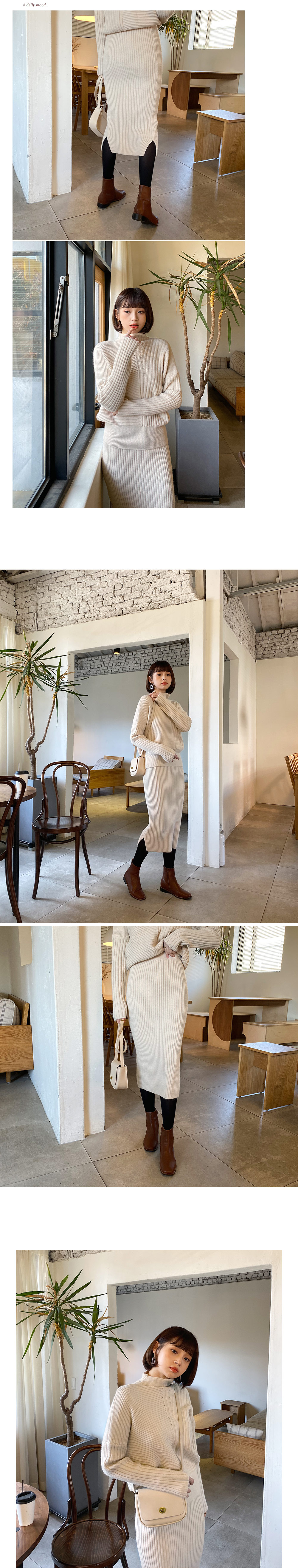 リブニット&スカートSET・全2色・b56547