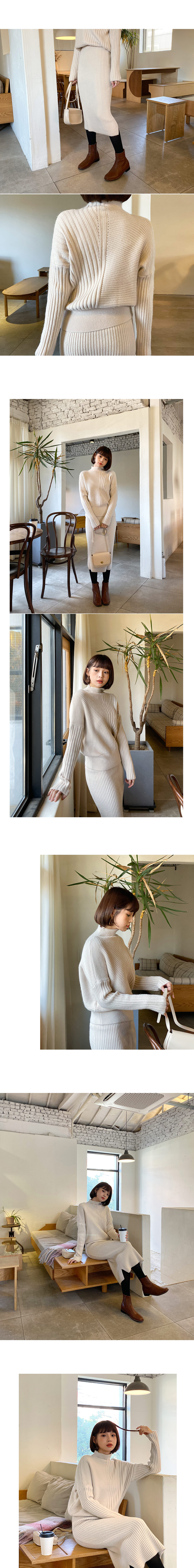 リブニット&スカートSET・全2色・b56547
