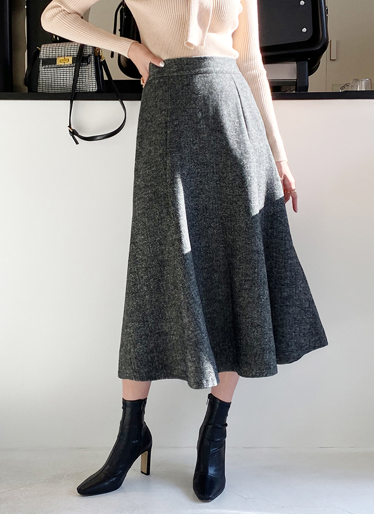フレアヘリンボーンスカート・全2色 | DHOLIC PLUS | 詳細画像1