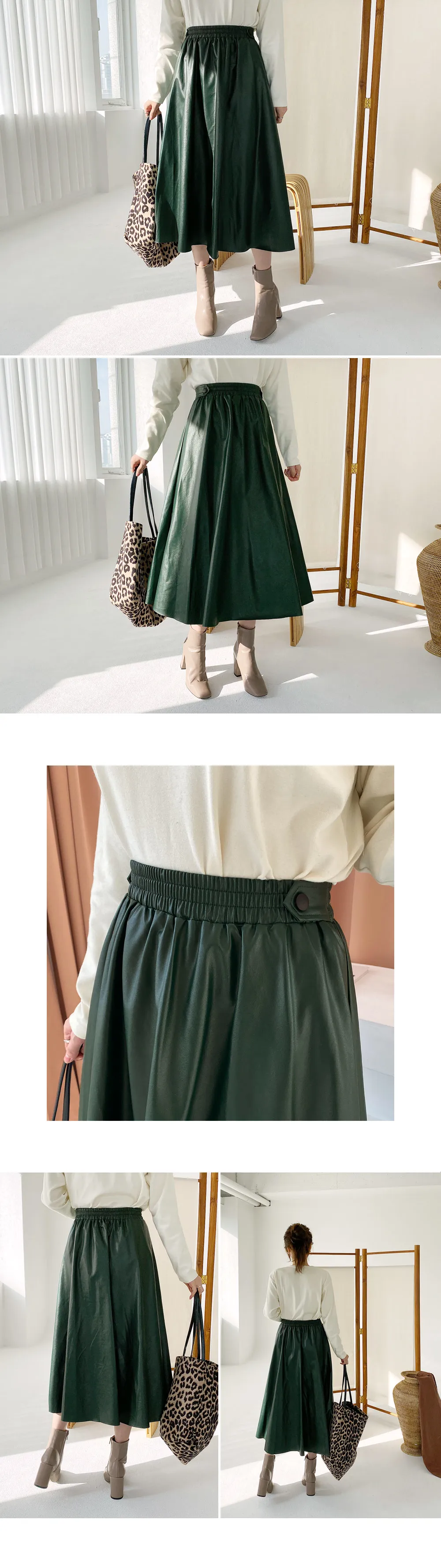 サイドボタンレザー調スカート・全3色 | DHOLIC PLUS | 詳細画像2