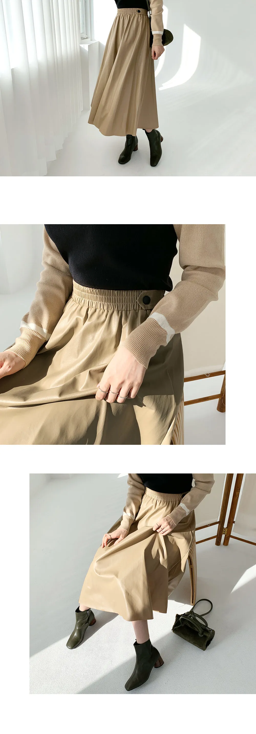 サイドボタンレザー調スカート・全3色 | DHOLIC PLUS | 詳細画像10