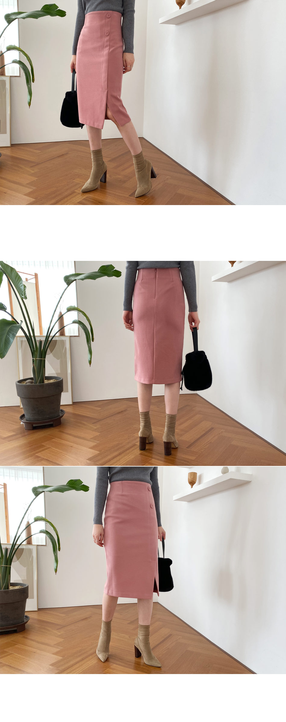 ボタンHラインスリットスカート・全3色 | DHOLIC PLUS | 詳細画像2