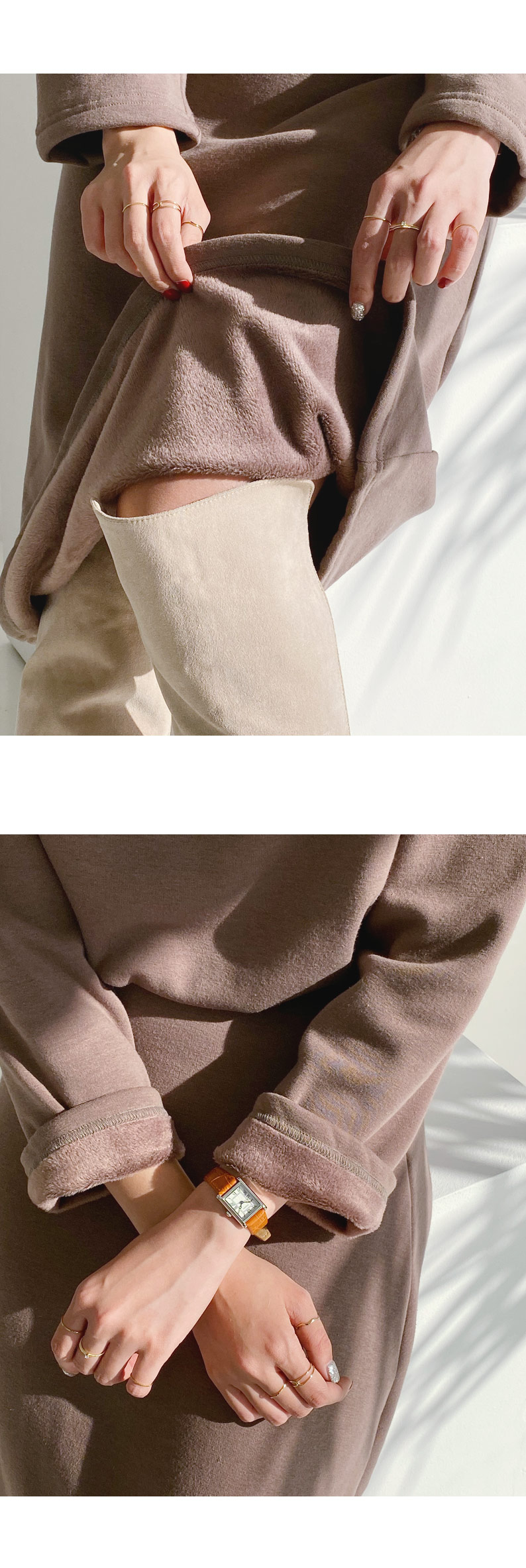 裏起毛ハーフネックTシャツ&フレアスカートSET・全3色 | DHOLIC PLUS | 詳細画像3
