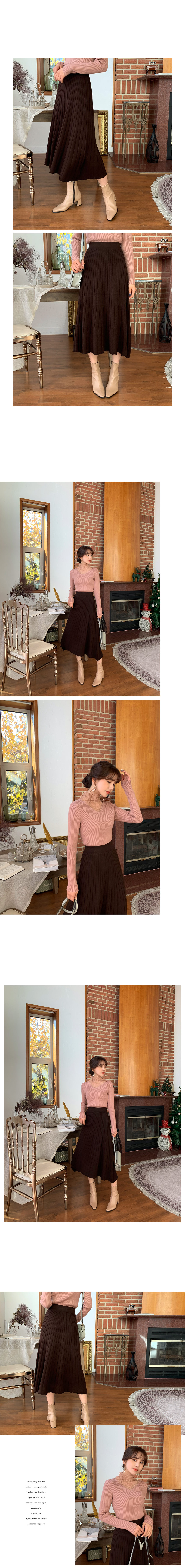 リブニットフレアスカート・全2色 | DHOLIC | 詳細画像2