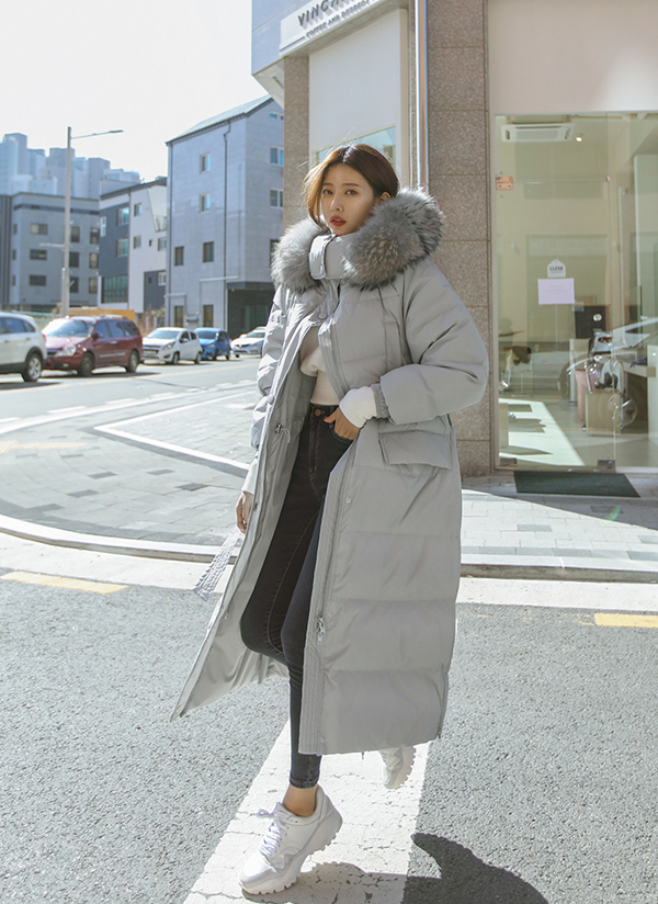 DHOLIC ラクーンファーラグランダウンジャケット