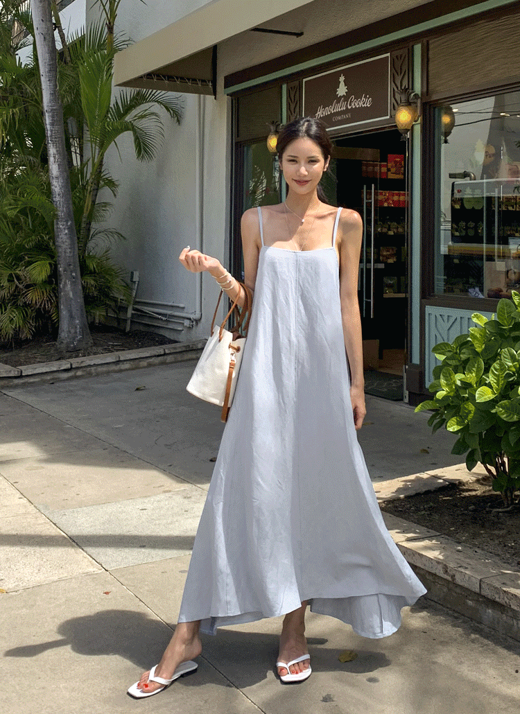 リネン混✨慈雨 ロングワンピース 変形 イレギュラーヘム ネイビー L 3760 リネン混✨慈雨 ロングワンピース 変形 イレギュラーヘム