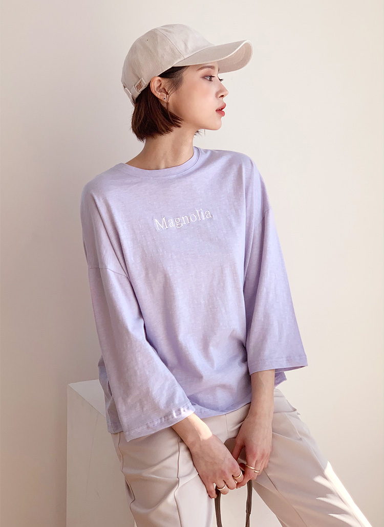 Magnolia刺繍Tシャツ・全4色 | DHOLIC | 詳細画像1