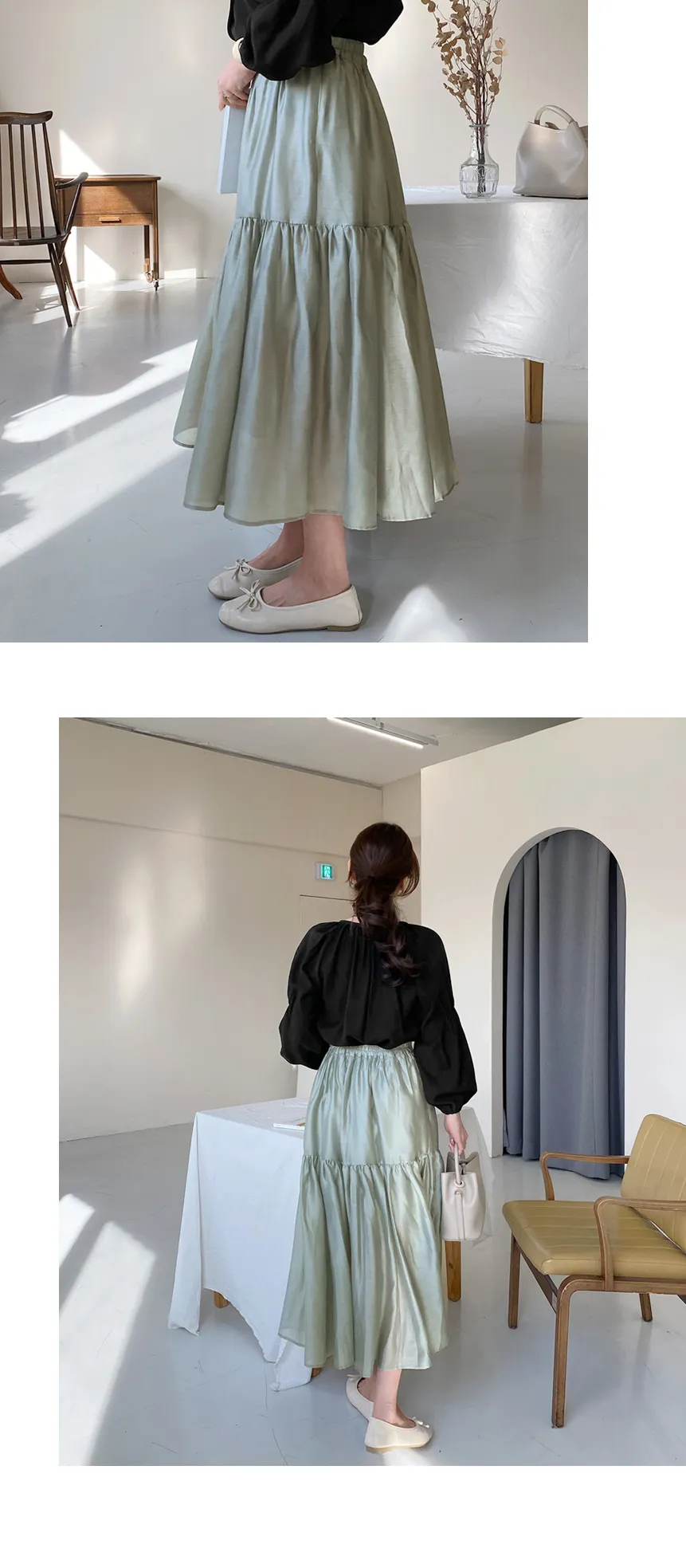 グロッシーギャザースカート・全3色 | DHOLIC PLUS | 詳細画像5