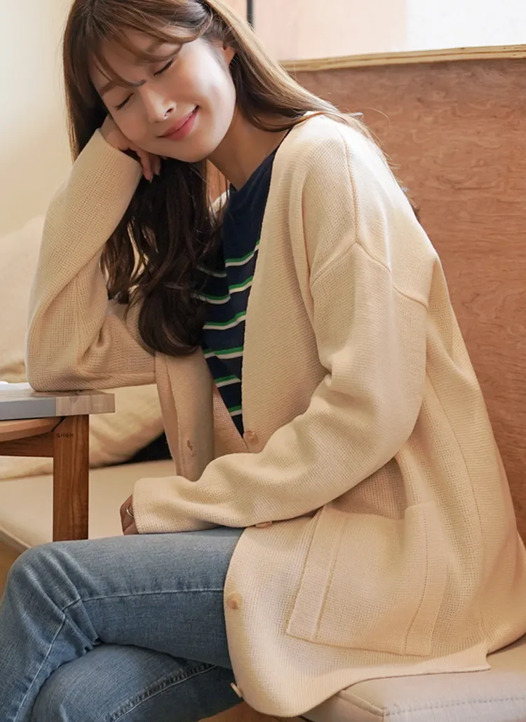 Vネックポケットカーディガン | clicknfunny | 詳細画像1