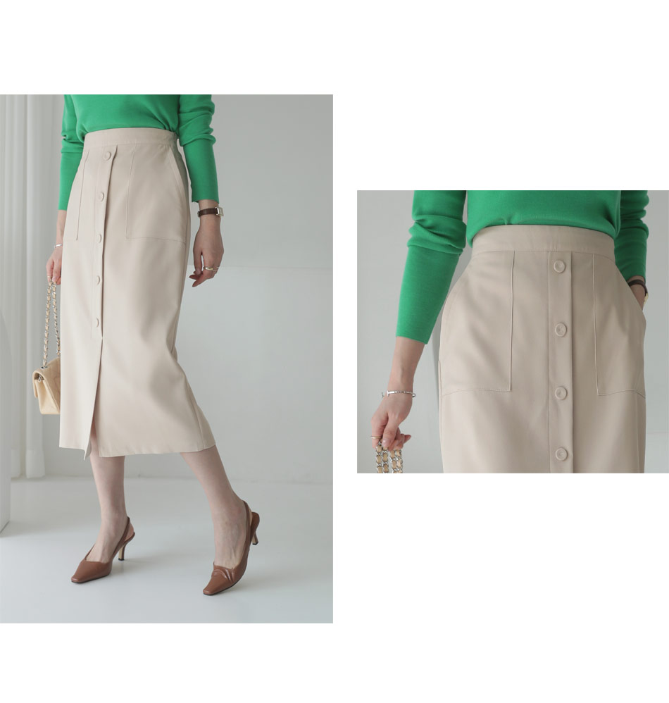 フェイクボタンHラインスカート・全3色 | DHOLIC PLUS | 詳細画像4