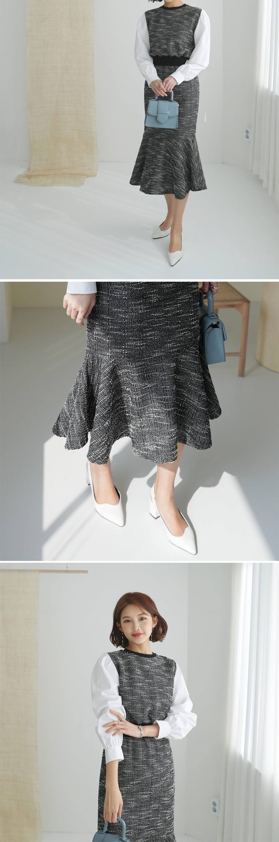 コントラストツイードワンピース・全2色 | DHOLIC PLUS | 詳細画像12