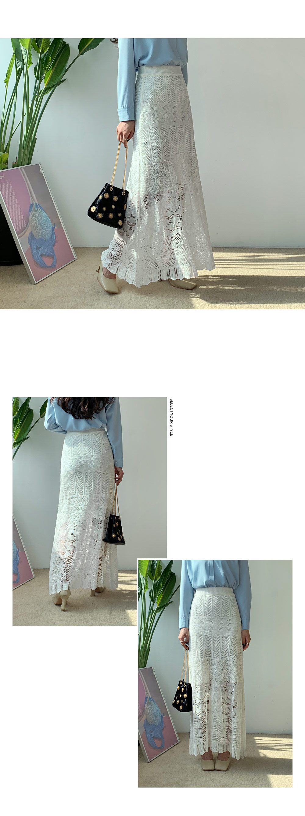 パンチングニットスカート・全4色 | DHOLIC | 詳細画像2