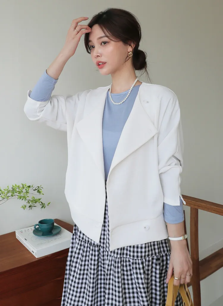 ノーカラーボタンジャケット・全4色 | DHOLIC PLUS | 詳細画像1