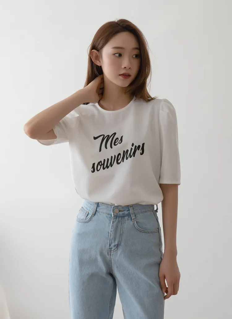 パフスリーブロゴTシャツ | Atelier Nain | 詳細画像1