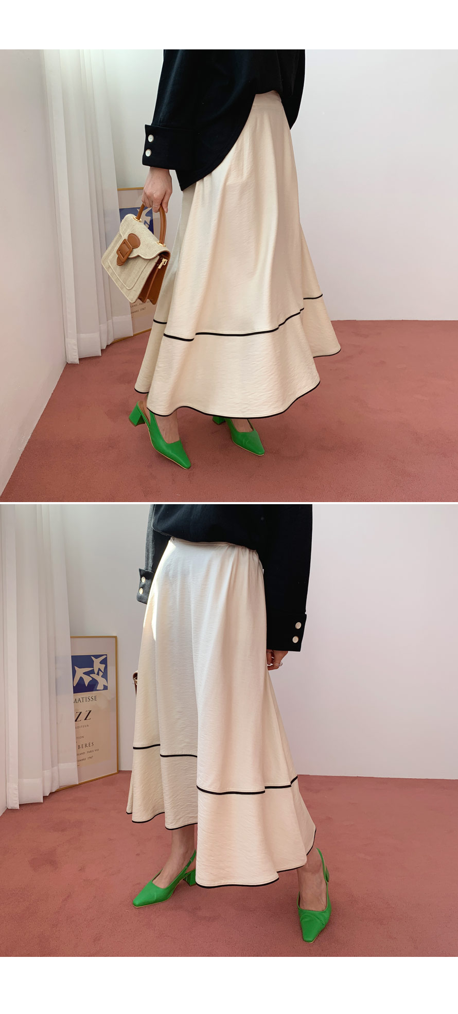 コントラストラインスカート・全2色 | DHOLIC PLUS | 詳細画像2