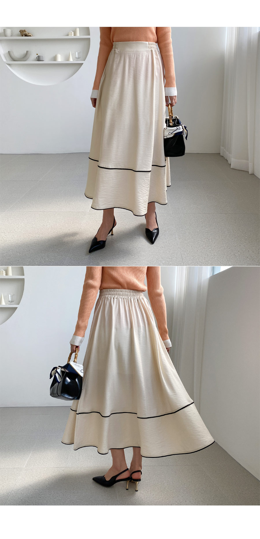 コントラストラインスカート・全2色 | DHOLIC PLUS | 詳細画像9