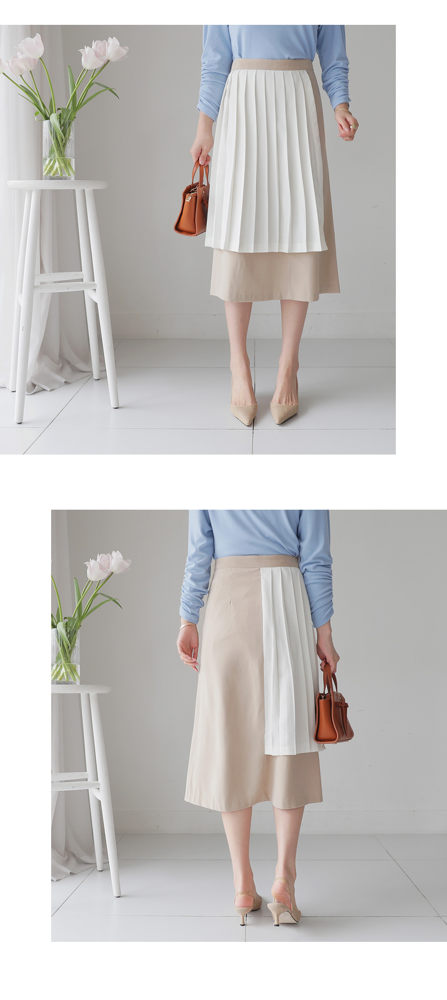 プリーツコントラストカラースカート・全2色 | DHOLIC PLUS | 詳細画像7