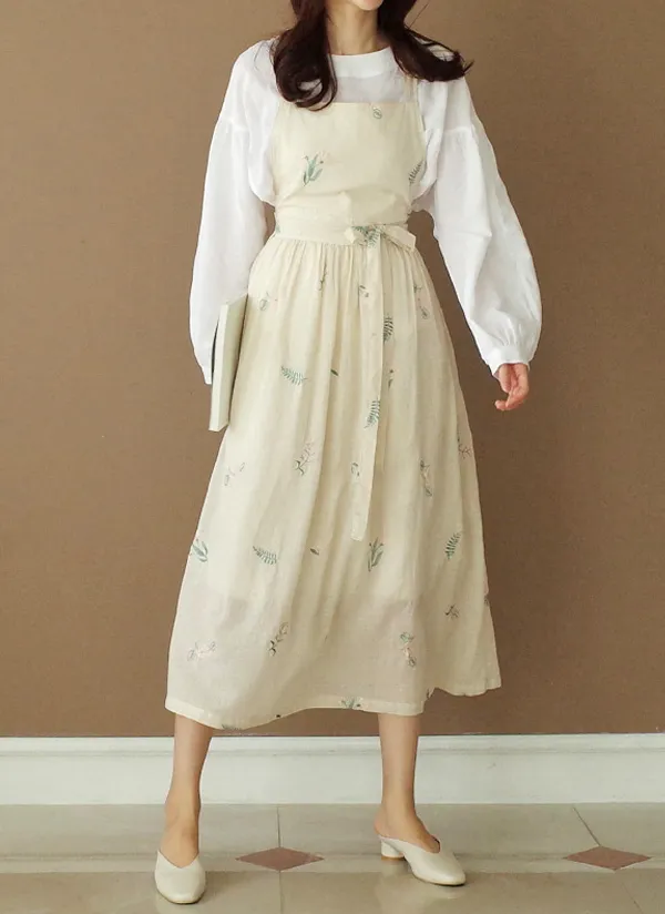 刺繍パターン巻きサロペットスカート | aboutsome | 詳細画像1