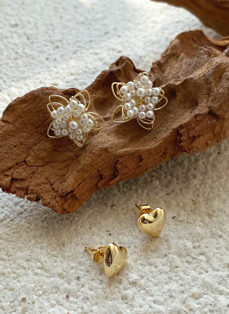 フラワー&ハートピアス2SET・全1色 | DHOLIC PLUS | 詳細画像1